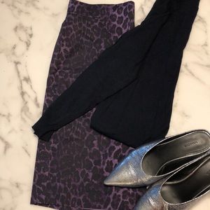 Ann Taylor Leopard Print Pencil Skirt size 12
